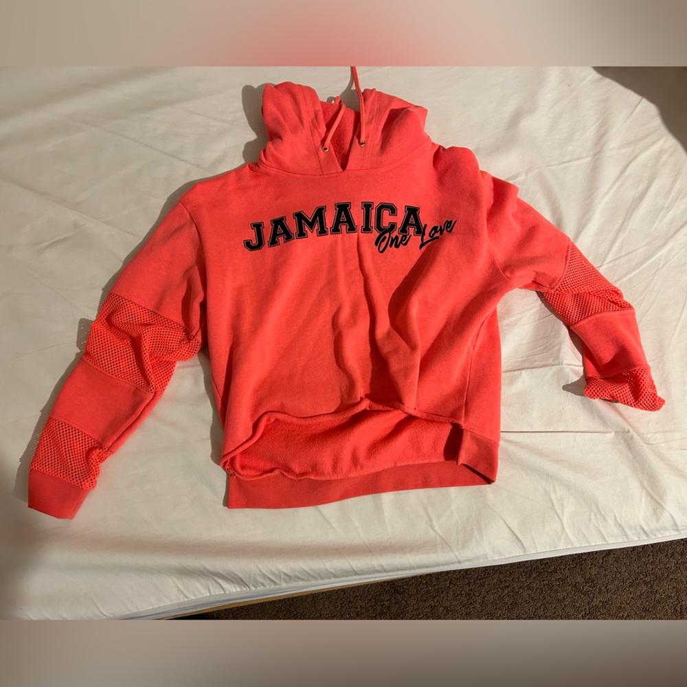 Jamaican summer hoodie with net fabric on sleeves (From Jamaica)